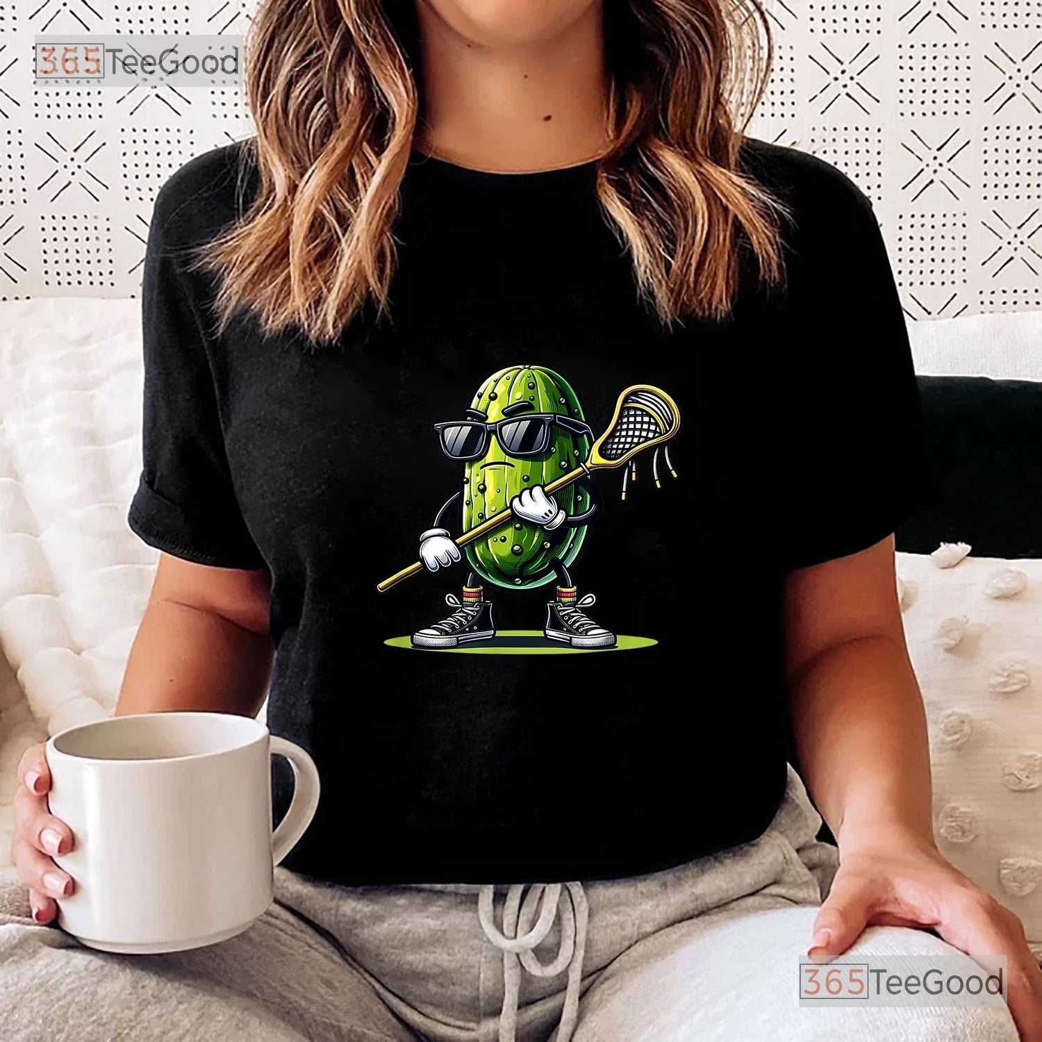 Funny Pickle Playing Lacrosse Tee, Trendy Boys Sports Humor Graphic Shirt Unisex T-shirt, Sweatshirt, Hoodie, Long Sleeve Tee - T-Shirt, Sweatshirt, Hoodie