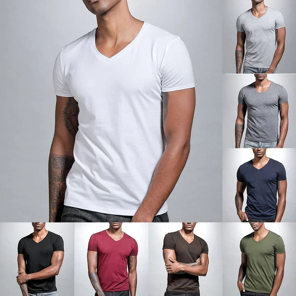 Men's Fashionable Pullover V Neck T Shirt Trendy Hipster Look for Summer Unisex T-shirt, Sweatshirt, Hoodie, Long Sleeve Tee - T-Shirt, Sweatshirt, Hoodie