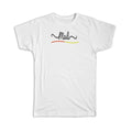 Gift T-Shirt : Mali Flag Colors Malian Travel Expat Country Minimalist Lettering Unisex T-shirt, Sweatshirt, Hoodie, Long Sleeve Tee - T-Shirt, Sweatshirt, Hoodie