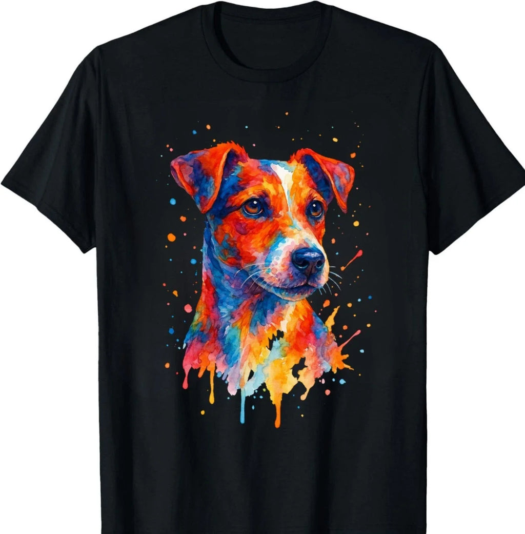 Colorful Jack Russell Watercolor Splash Art T-Shirt  Vibrant Dog Lover Gift Tee Unisex T-shirt, Sweatshirt, Hoodie, Long Sleeve Tee - T-Shirt, Sweatshirt, Hoodie