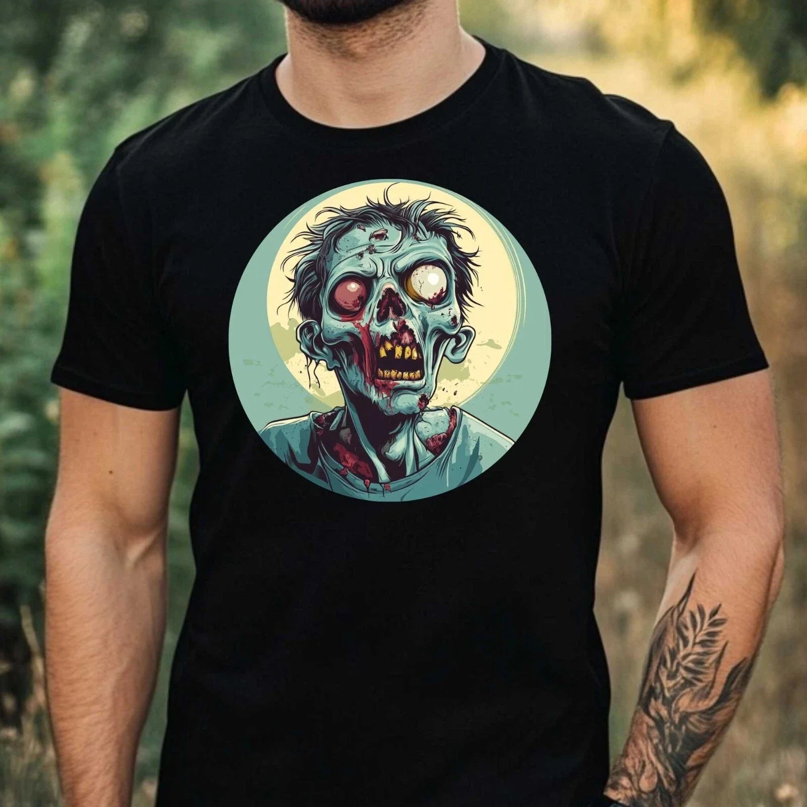 Mens Funny Zombie Theme Cotton T-Shirt Size XS to 5XL Unisex T-shirt, Sweatshirt, Hoodie, Long Sleeve Tee - T-Shirt, Sweatshirt, Hoodie