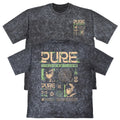 Pure Fiction Unisex Mens Carbon Grey 240gsm French Terry Acid Wash T-Shirt Unisex T-shirt, Sweatshirt, Hoodie, Long Sleeve Tee - T-Shirt, Sweatshirt, Hoodie