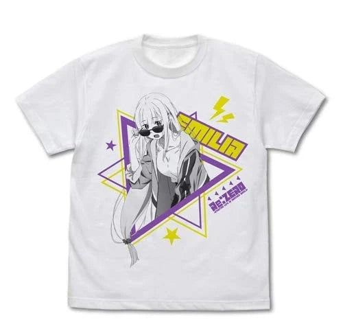 Re:Zero Emilia T-shirt Street Fashion Ver./white M Unisex T-shirt, Sweatshirt, Hoodie, Long Sleeve Tee - T-Shirt, Sweatshirt, Hoodie