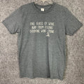 Gildan Activewear Text Tee Unisex Women M Gray glass of wine . . Cotton Blend Unisex T-shirt, Sweatshirt, Hoodie, Long Sleeve Tee - T-Shirt, Sweatshirt, Hoodie