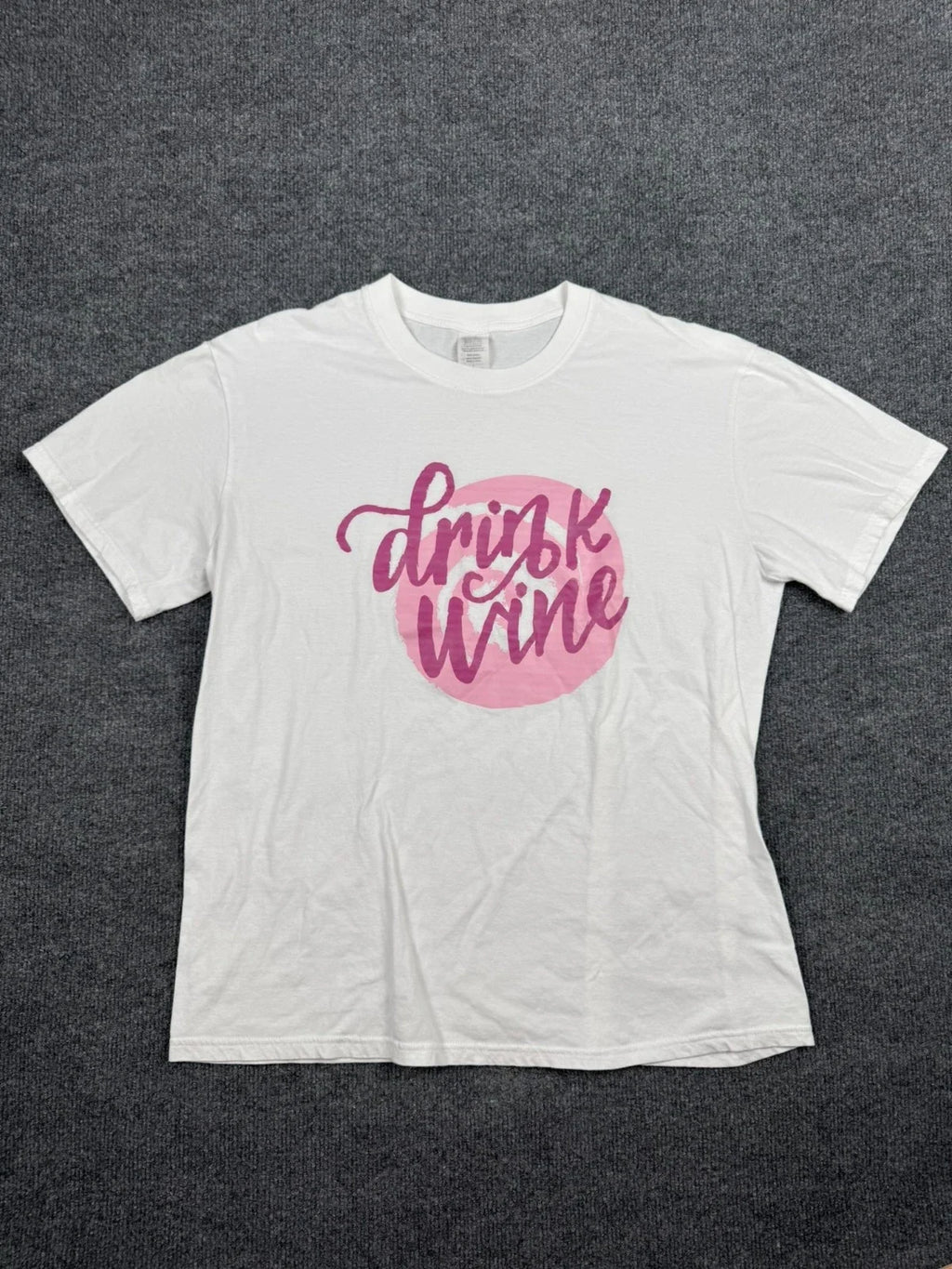 Drink Wine Graphic T-Shirt White Unisex Size L 100% Cotton Unisex T-shirt, Sweatshirt, Hoodie, Long Sleeve Tee - T-Shirt, Sweatshirt, Hoodie
