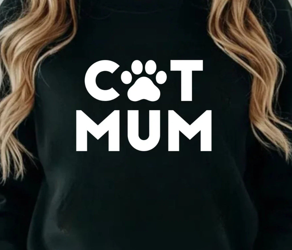 Cat Mum Cute Paw Mothers Day Jumper - Funny Pet Cat Lover Minimalist Pullover Unisex T-shirt, Sweatshirt, Hoodie, Long Sleeve Tee - T-Shirt, Sweatshirt, Hoodie