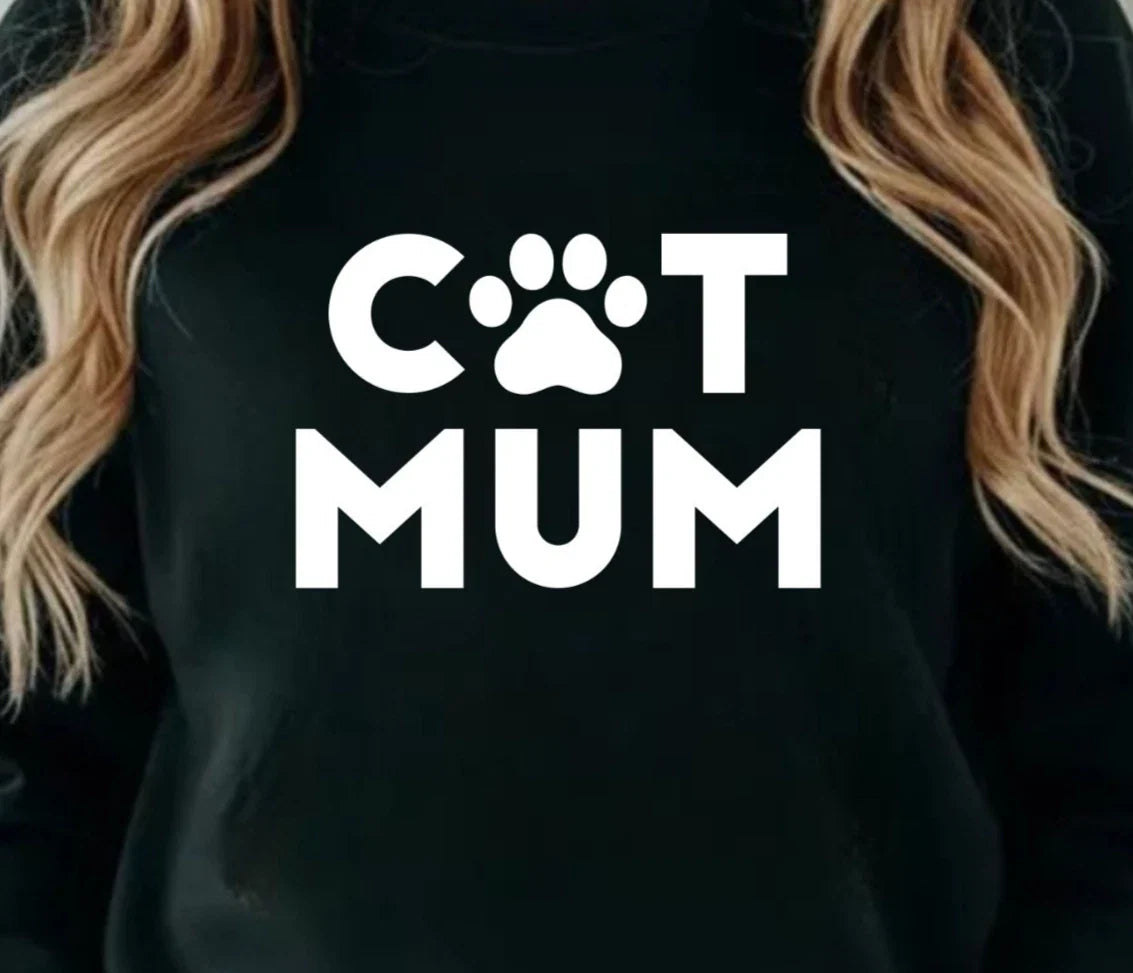 Cat Mum Cute Paw Mothers Day Jumper - Funny Pet Cat Lover Minimalist Pullover Unisex T-shirt, Sweatshirt, Hoodie, Long Sleeve Tee - T-Shirt, Sweatshirt, Hoodie