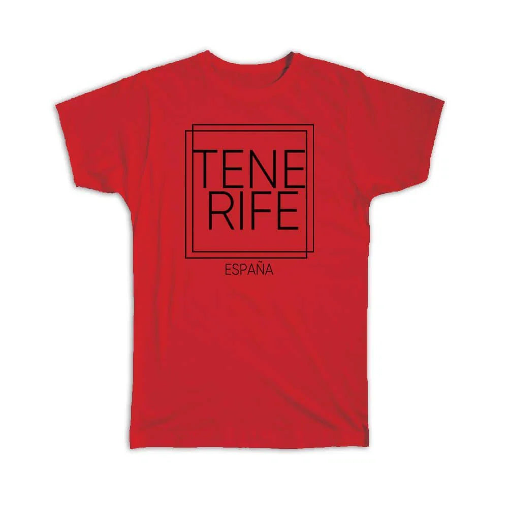 Gift T-Shirt : TENERIFE Spain Square Modern Minimalist Font Unisex T-shirt, Sweatshirt, Hoodie, Long Sleeve Tee - T-Shirt, Sweatshirt, Hoodie