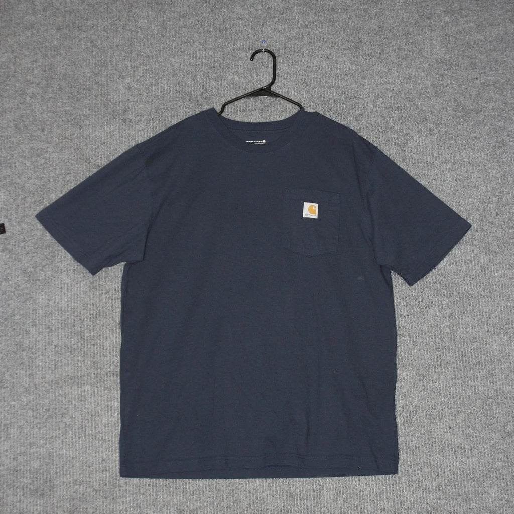 Carhartt T Shirt Mens L Navy Blue Loose Fit Workwear Pocket Durable Heavy Duty Unisex T-shirt, Sweatshirt, Hoodie, Long Sleeve Tee - T-Shirt, Sweatshirt, Hoodie