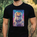Mens Leopard Astronaut Print Cotton T-Shirt Size XS to 5XL Unisex T-shirt, Sweatshirt, Hoodie, Long Sleeve Tee - T-Shirt, Sweatshirt, Hoodie