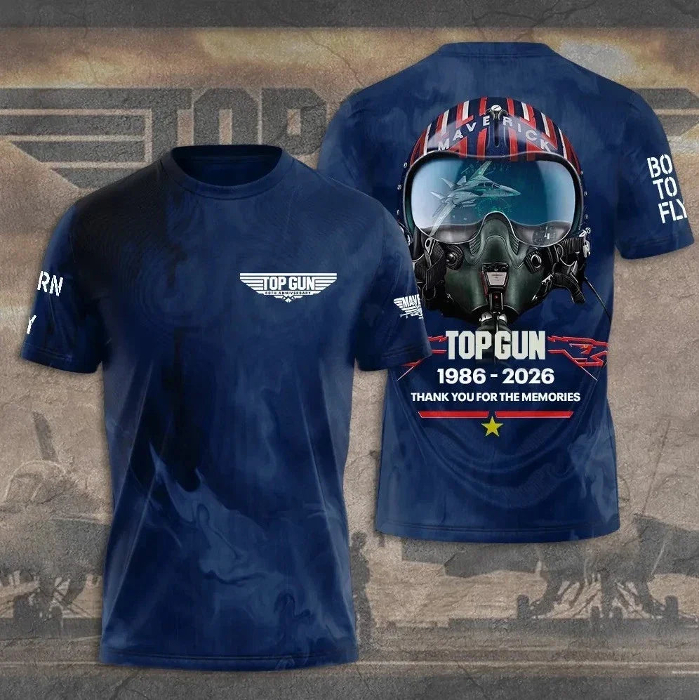Top Gun 40th Anniversary 2026 AOP 3D T-Shirt Unisex T-shirt, Sweatshirt, Hoodie, Long Sleeve Tee - T-Shirt, Sweatshirt, Hoodie