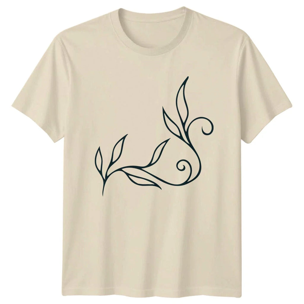 Elegant Minimalist Botanical Vine Flourish T-Shirt Line Art Nature Unisex T-shirt, Sweatshirt, Hoodie, Long Sleeve Tee - T-Shirt, Sweatshirt, Hoodie