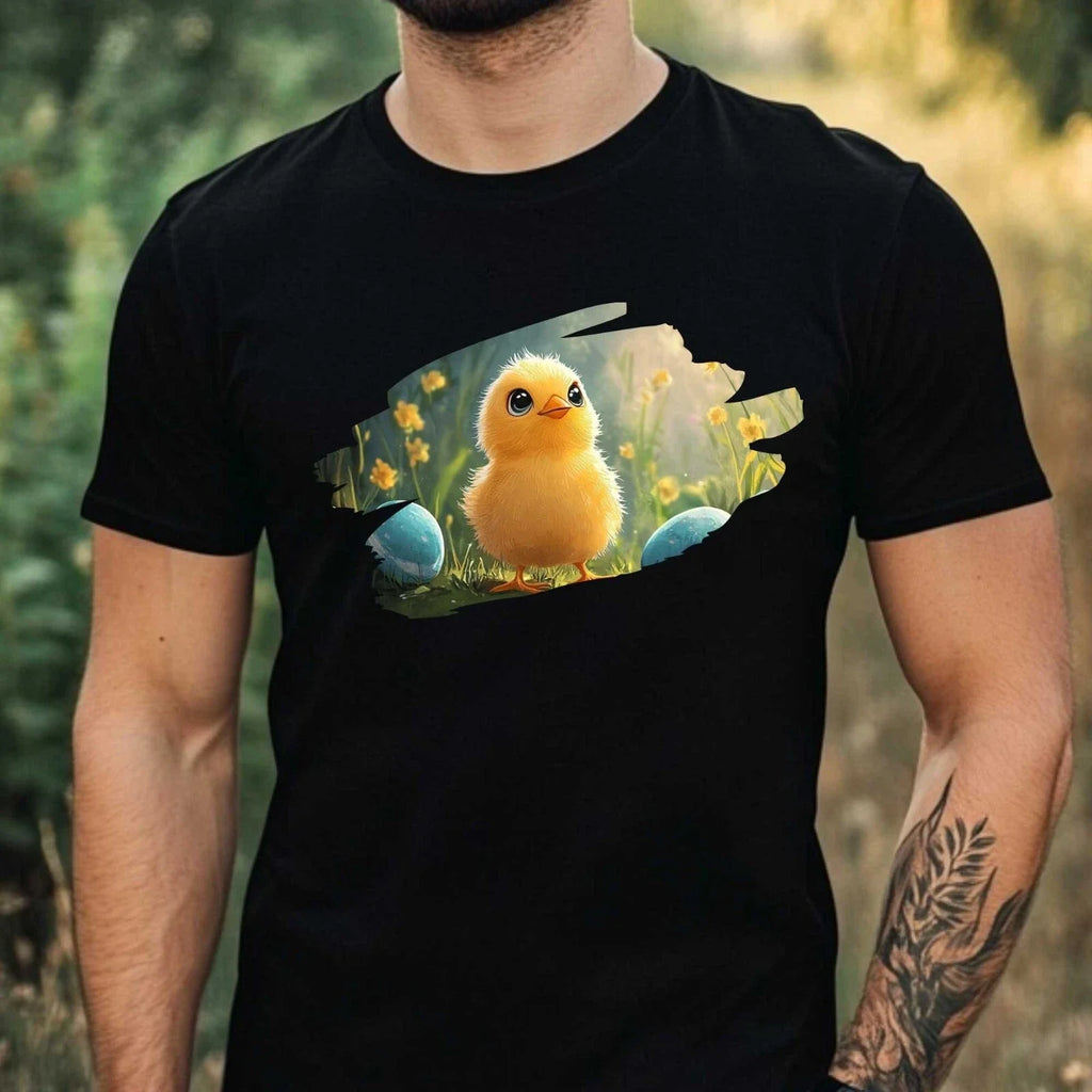Mens Funny Easter Chick Print Cotton T-Shirt Size XS to 5XL Unisex T-shirt, Sweatshirt, Hoodie, Long Sleeve Tee - T-Shirt, Sweatshirt, Hoodie