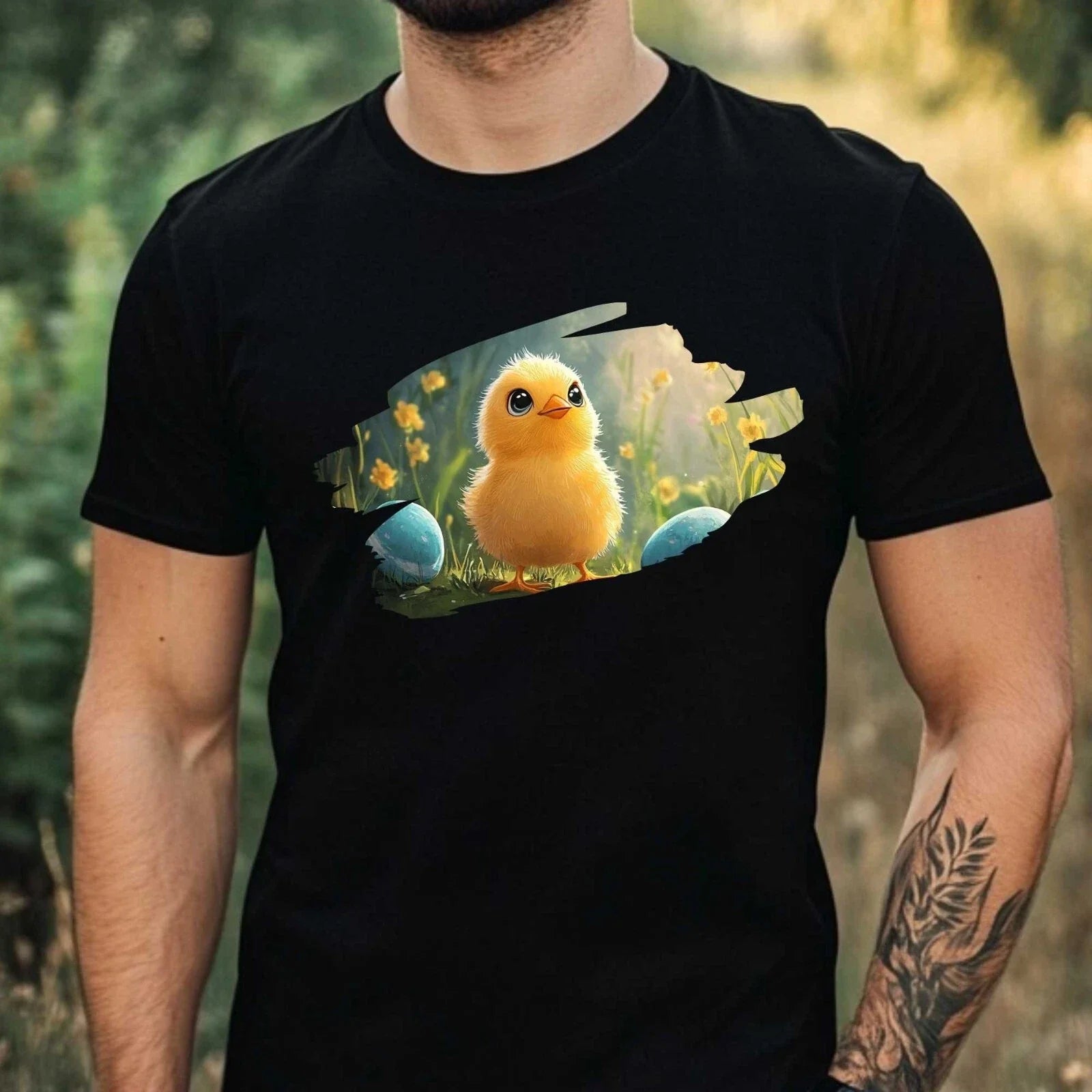 Mens Funny Easter Chick Print Cotton T-Shirt Size XS to 5XL Unisex T-shirt, Sweatshirt, Hoodie, Long Sleeve Tee - T-Shirt, Sweatshirt, Hoodie