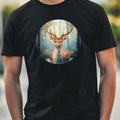 Men's Deer Portrait Motif Cotton T-Shirt Size XS to 5XL Unisex T-shirt, Sweatshirt, Hoodie, Long Sleeve Tee - T-Shirt, Sweatshirt, Hoodie
