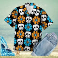 Shop Simple Skull Flowers Hawaiian Aloha Shirts Unisex T-shirt, Sweatshirt, Hoodie, Long Sleeve Tee - T-Shirt, Sweatshirt, Hoodie