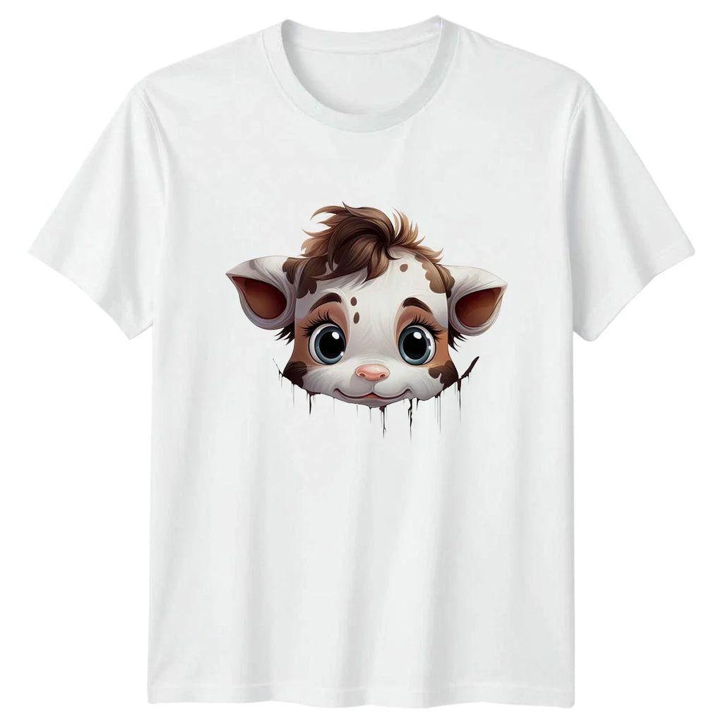 Cute Peeking Cow Womens T-Shirt Cow Animals Birthday Gift For Her Unisex T-shirt, Sweatshirt, Hoodie, Long Sleeve Tee - T-Shirt, Sweatshirt, Hoodie