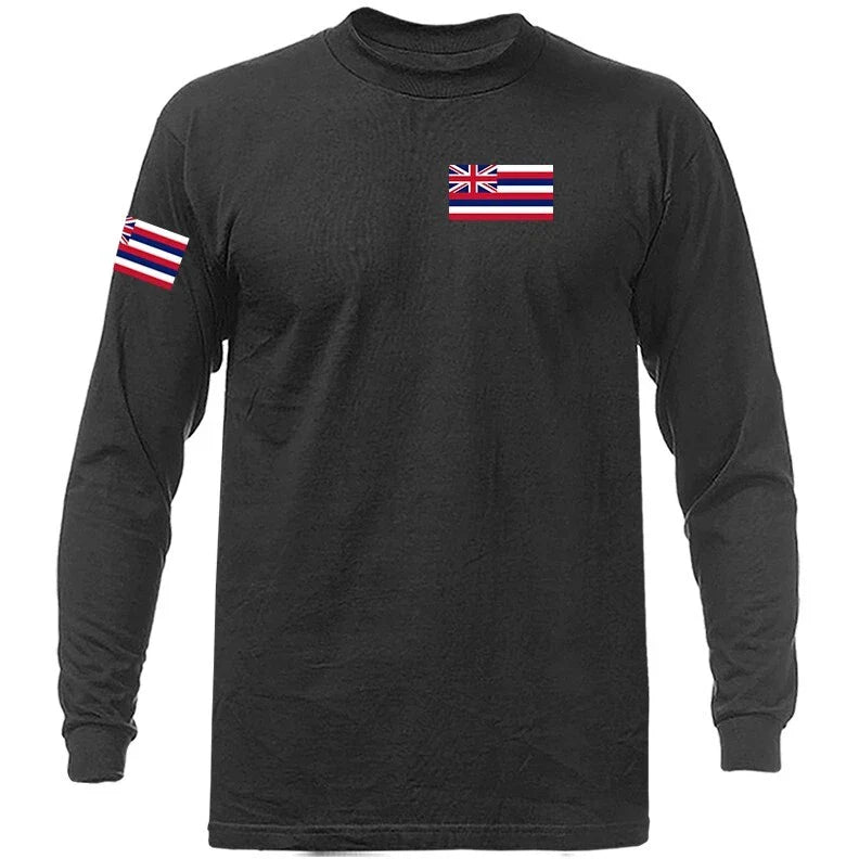 State of Hawaii Flag Crest HI Graphic Long Sleeve Unisex T-shirt, Sweatshirt, Hoodie, Long Sleeve Tee - T-Shirt, Sweatshirt, Hoodie