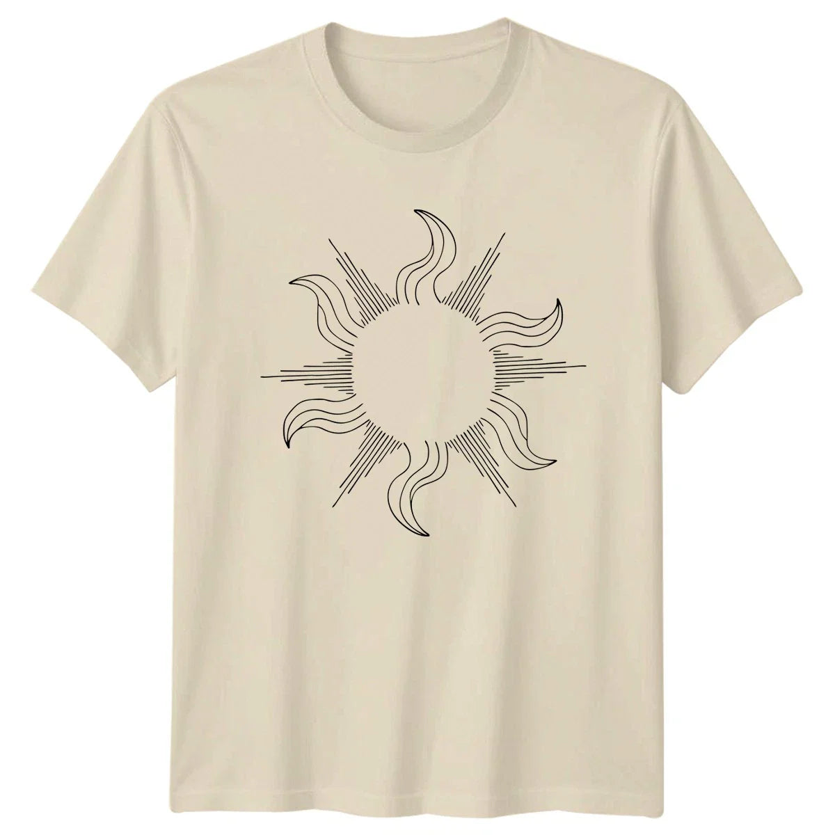Minimalist Stylized Sun Engraving Line T-Shirt Celestial Body Aesthetic Art Unisex T-shirt, Sweatshirt, Hoodie, Long Sleeve Tee - T-Shirt, Sweatshirt, Hoodie