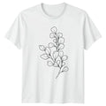 Simple Aesthetic Leaf Branch Line T-Shirt Botanical Line Art Nature Birthday Unisex T-shirt, Sweatshirt, Hoodie, Long Sleeve Tee - T-Shirt, Sweatshirt, Hoodie