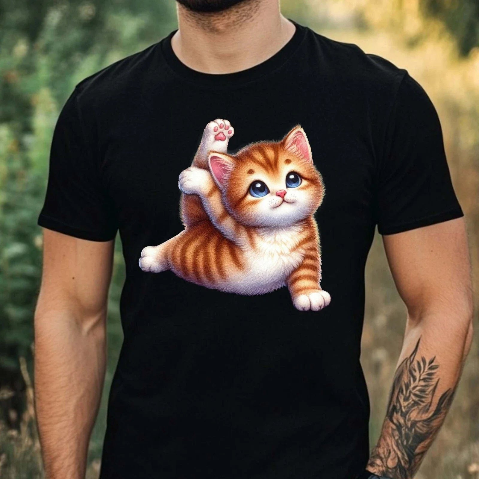 Mens Cat Yoga Print Cotton T-Shirt Size XS to 5XL Unisex T-shirt, Sweatshirt, Hoodie, Long Sleeve Tee - T-Shirt, Sweatshirt, Hoodie