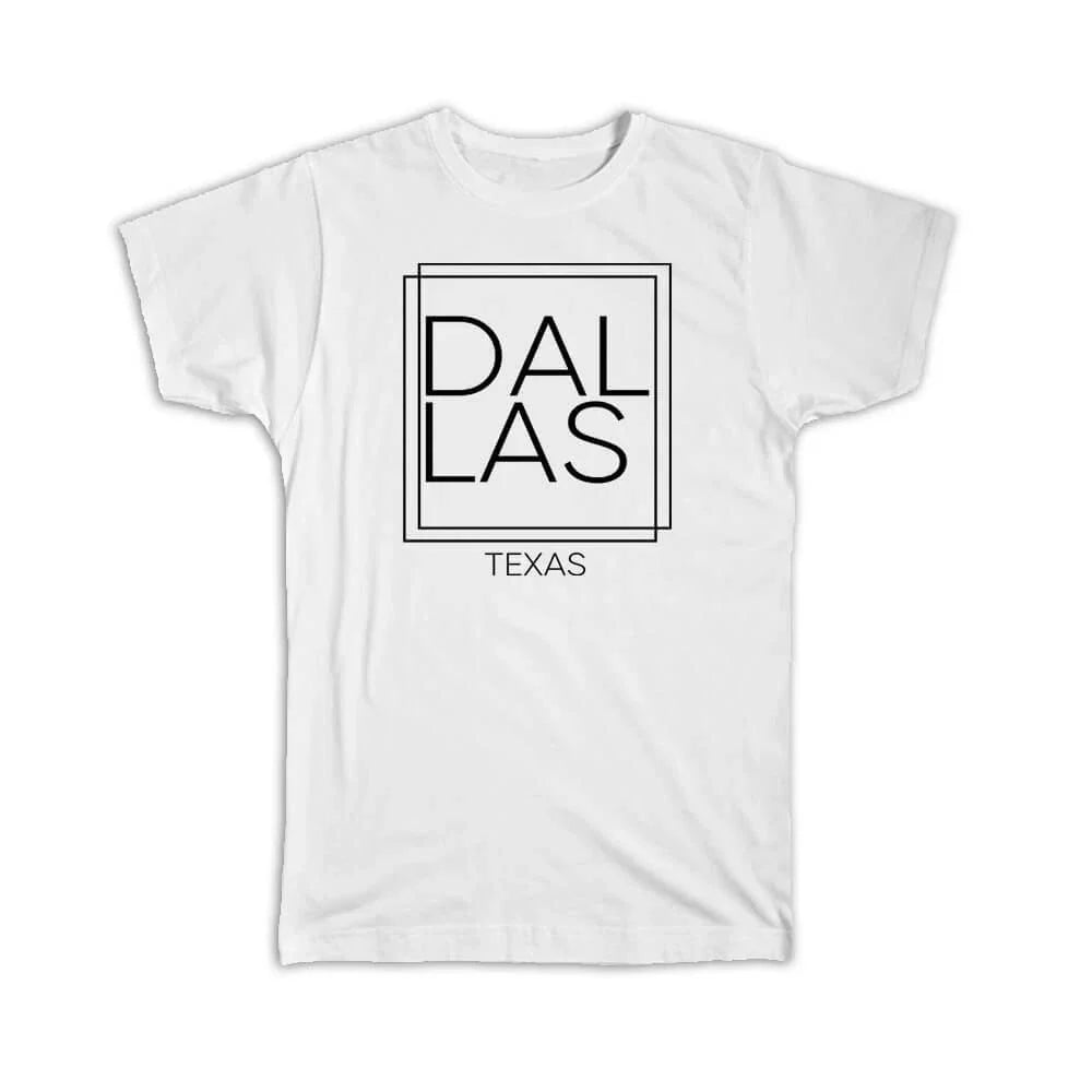 Gift T-Shirt : DALLAS Texas Square Modern Minimalist Font Unisex T-shirt, Sweatshirt, Hoodie, Long Sleeve Tee - T-Shirt, Sweatshirt, Hoodie