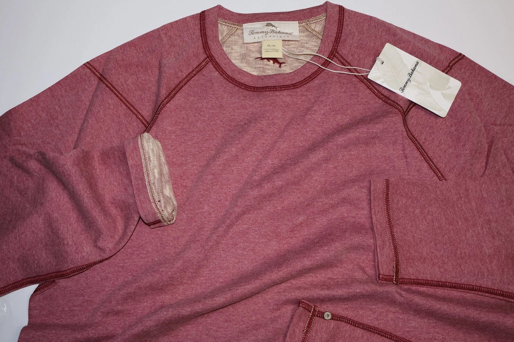 Tommy Bahama T Tee Shirt El Nido Flip Reversible Crew Wine Red New LS Medium M Unisex T-shirt, Sweatshirt, Hoodie, Long Sleeve Tee - T-Shirt, Sweatshirt, Hoodie