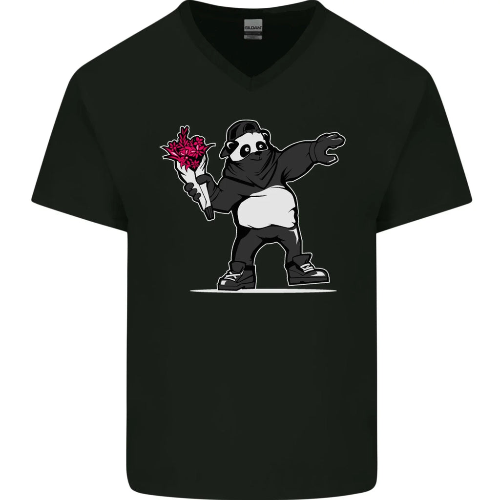 Pandalism Banksy Style Street Art Graffiti Mens V-Neck Cotton T-Shirt Unisex T-shirt, Sweatshirt, Hoodie, Long Sleeve Tee - T-Shirt, Sweatshirt, Hoodie