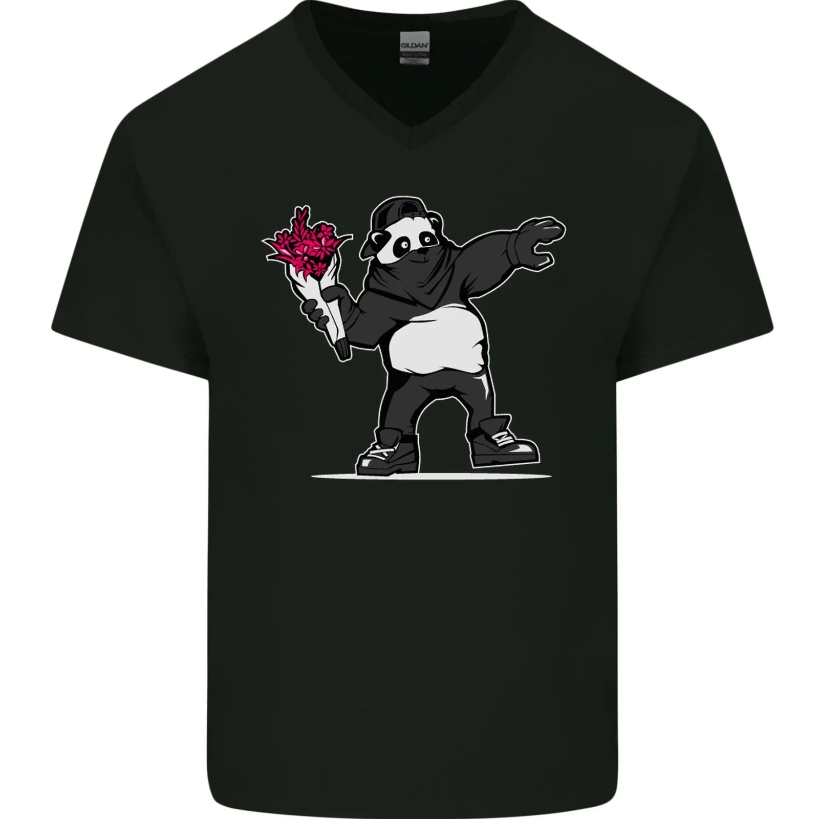 Pandalism Banksy Style Street Art Graffiti Mens V-Neck Cotton T-Shirt Unisex T-shirt, Sweatshirt, Hoodie, Long Sleeve Tee - T-Shirt, Sweatshirt, Hoodie