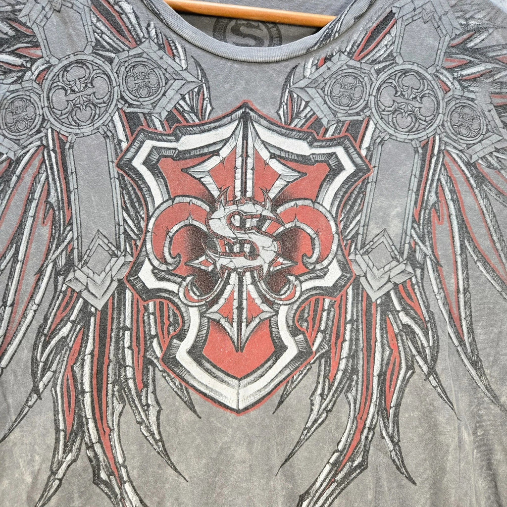 Sinister Cross Wing Grunge Cyber Y2K Style T-Shirt Short Sleeve Size Xlarge Unisex T-shirt, Sweatshirt, Hoodie, Long Sleeve Tee - T-Shirt, Sweatshirt, Hoodie