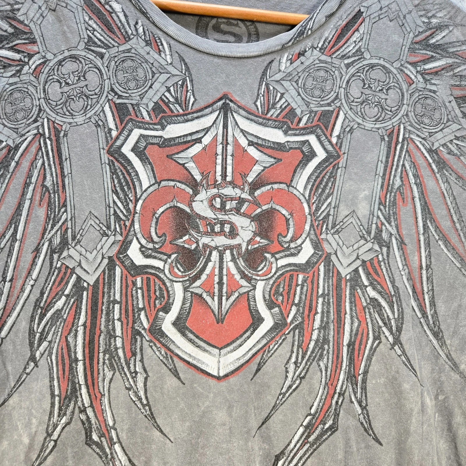 Sinister Cross Wing Grunge Cyber Y2K Style T-Shirt Short Sleeve Size Xlarge Unisex T-shirt, Sweatshirt, Hoodie, Long Sleeve Tee - T-Shirt, Sweatshirt, Hoodie