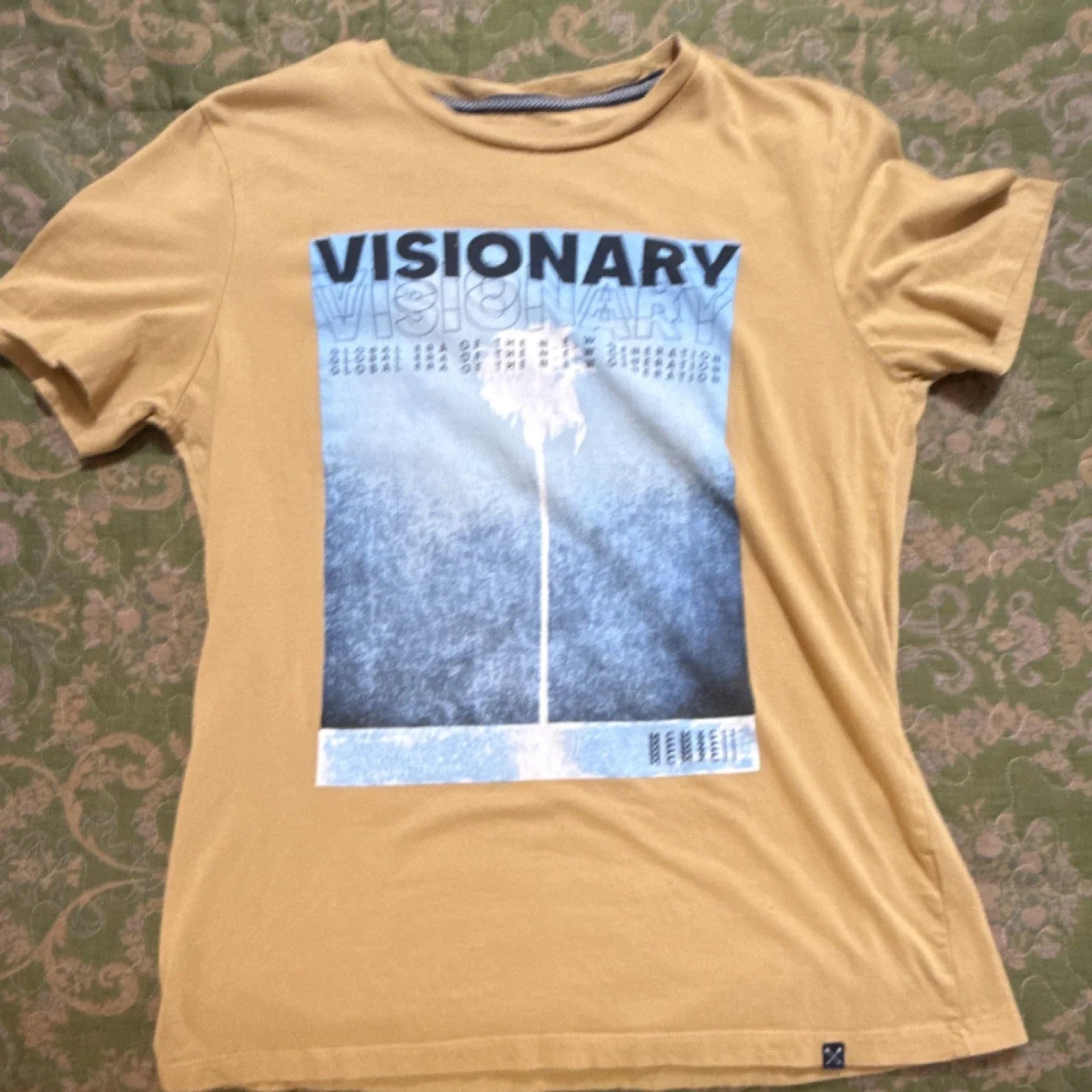 MBX Denim Wear Mens Visionary Graphic Tan Blue Cotton Short Sleeve T-Shirt M Unisex T-shirt, Sweatshirt, Hoodie, Long Sleeve Tee - T-Shirt, Sweatshirt, Hoodie