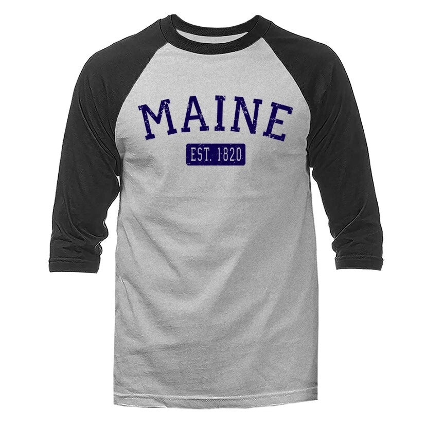 State of Maine ME 3/4 Sleeve Raglan Unisex T-shirt, Sweatshirt, Hoodie, Long Sleeve Tee - T-Shirt, Sweatshirt, Hoodie
