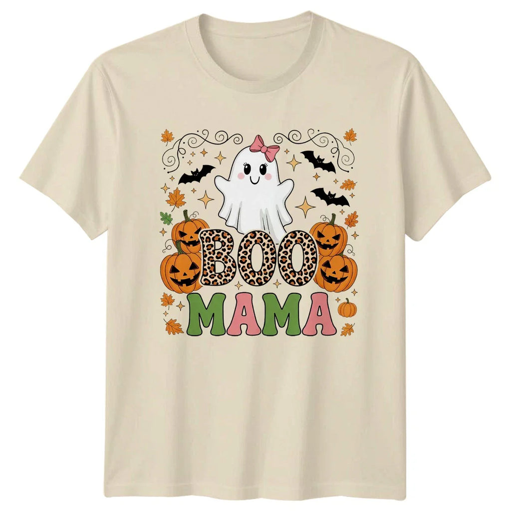 Boo Mama Womens T-Shirt Trendy Mama Halloween Gift For Her Unisex T-shirt, Sweatshirt, Hoodie, Long Sleeve Tee - T-Shirt, Sweatshirt, Hoodie