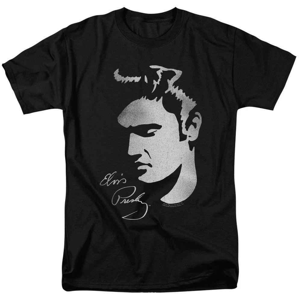 Elvis Presley - Simple Face - Adult Unisex Short Sleeve T-Shirt - Black Unisex T-shirt, Sweatshirt, Hoodie, Long Sleeve Tee - T-Shirt, Sweatshirt, Hoodie