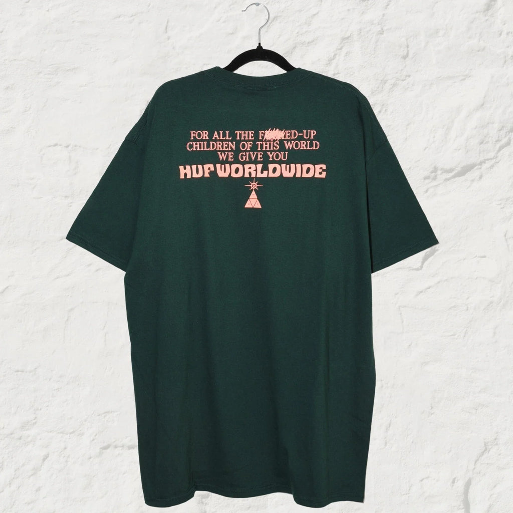 HUF We Give You Graphic T Shirt Dark Green Skate Streetwear Tee XL Unisex T-shirt, Sweatshirt, Hoodie, Long Sleeve Tee - T-Shirt, Sweatshirt, Hoodie