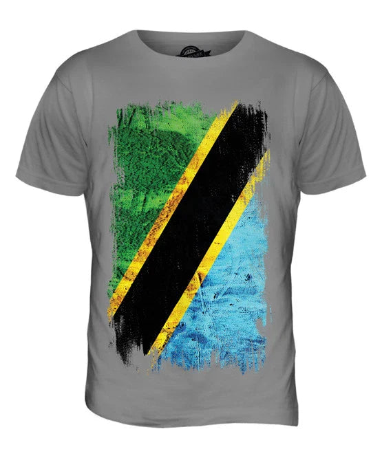 TANZANIA GRUNGE FLAG MENS T SHIRT TEE SHIRT XS S M L XL 2XL 3XL 4XL 5XL Unisex T-shirt, Sweatshirt, Hoodie, Long Sleeve Tee - T-Shirt, Sweatshirt, Hoodie