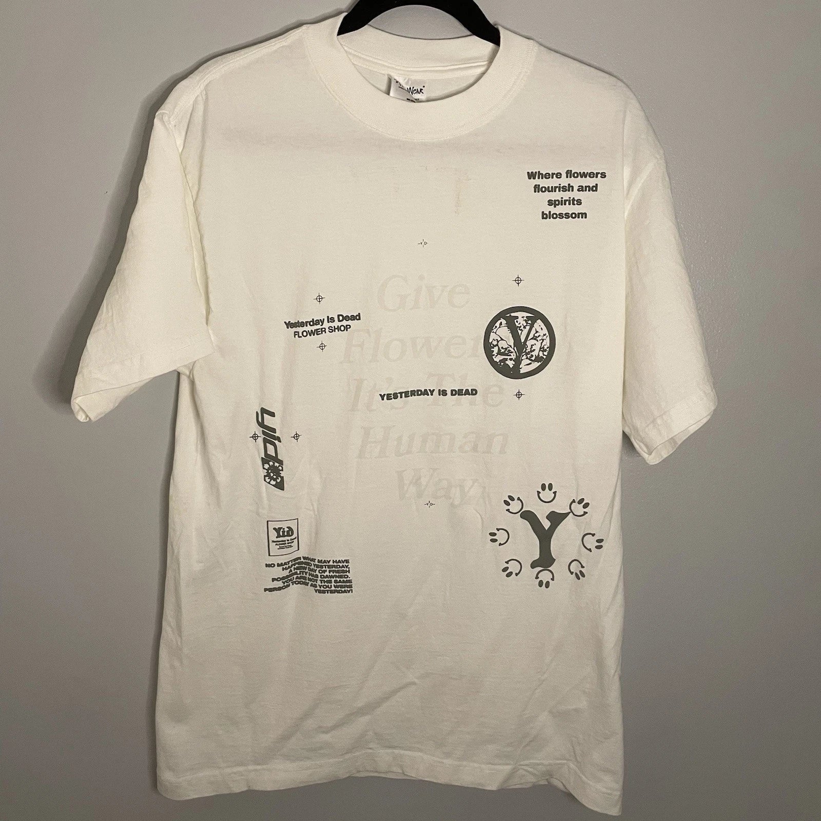 Shaka Wear Give Flowers Its The Human Way Off white t shirt Size M Mens/Unisex Unisex T-shirt, Sweatshirt, Hoodie, Long Sleeve Tee - T-Shirt, Sweatshirt, Hoodie