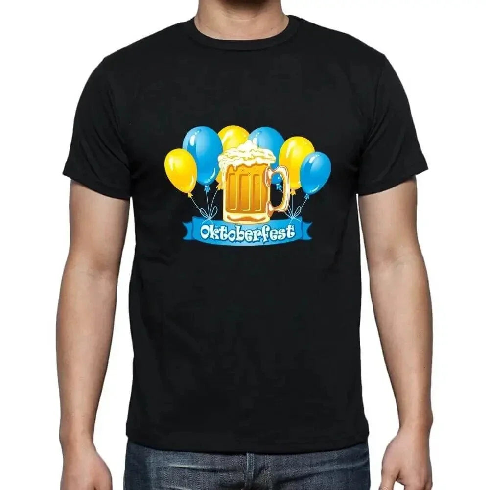 Men's Graphic T-Shirt Oktoberfest Beer And Baloons Eco-Friendly Limited Edition Unisex T-shirt, Sweatshirt, Hoodie, Long Sleeve Tee - T-Shirt, Sweatshirt, Hoodie