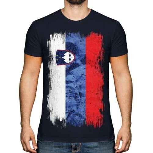 Slovenia Grunge Flag Men Top Slovenija Slovenian T-Shirt Unisex T-shirt, Sweatshirt, Hoodie, Long Sleeve Tee - T-Shirt, Sweatshirt, Hoodie