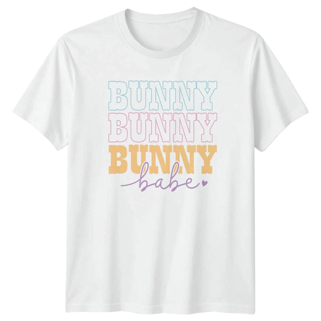 Bunny Bunny Bunny Babe Womens T-Shirt Pastel Aesthetic Easter Gift For Her Unisex T-shirt, Sweatshirt, Hoodie, Long Sleeve Tee - T-Shirt, Sweatshirt, Hoodie
