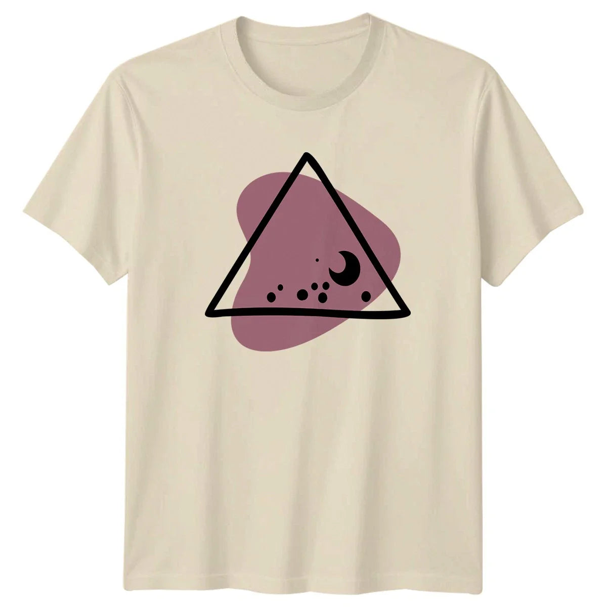 Minimalist Moon Stars Triangle Design T-Shirt Bohemian Style Celestial Art Unisex T-shirt, Sweatshirt, Hoodie, Long Sleeve Tee - T-Shirt, Sweatshirt, Hoodie
