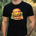 Mens Watercolour Cheeseburger Motif Cotton T-Shirt Size XS to 5XL Unisex T-shirt, Sweatshirt, Hoodie, Long Sleeve Tee - T-Shirt, Sweatshirt, Hoodie