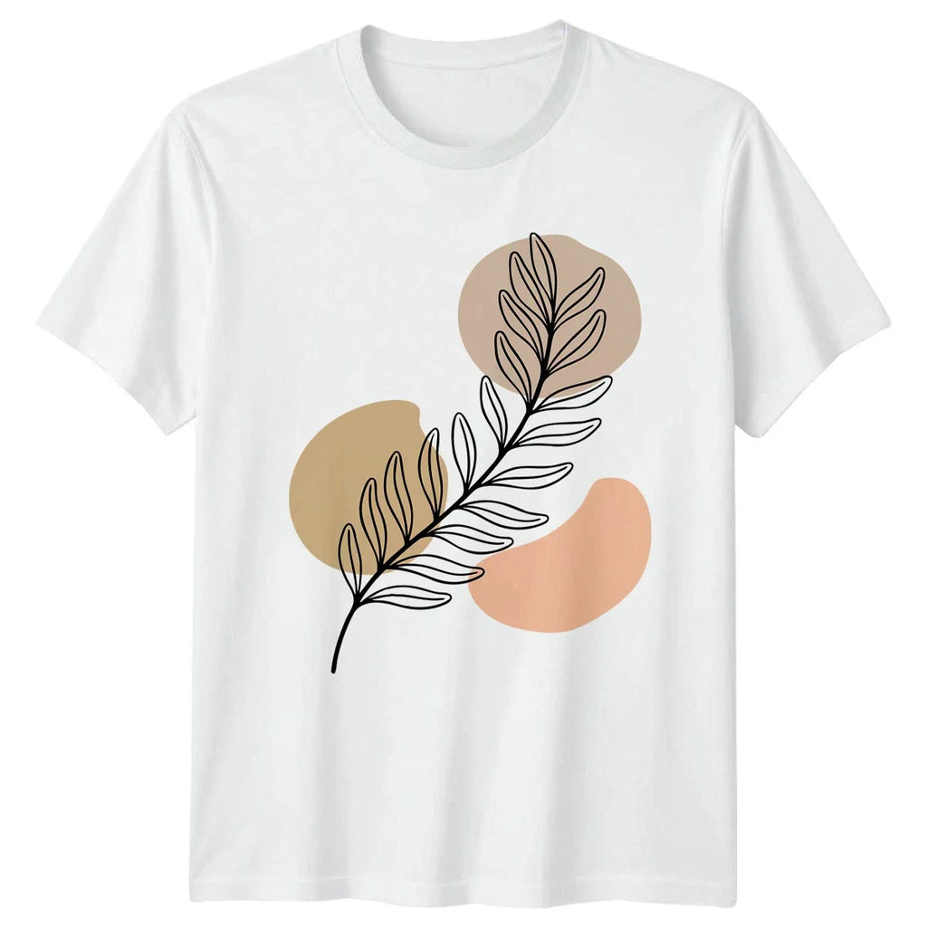 Botanical Leaf Abstract Art T-Shirt Minimalist Nature Lover Birthday Gift Unisex T-shirt, Sweatshirt, Hoodie, Long Sleeve Tee - T-Shirt, Sweatshirt, Hoodie