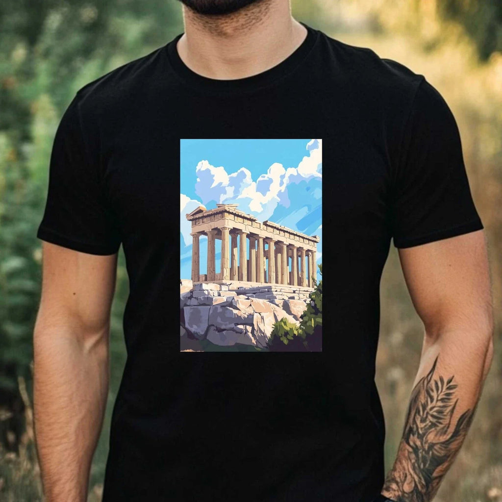 Mens Acropolis Motif Cotton T-Shirt Size XS to 5XL Unisex T-shirt, Sweatshirt, Hoodie, Long Sleeve Tee - T-Shirt, Sweatshirt, Hoodie