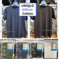 UNIQLO AIRism Cotton Crew-Neck T-Shirt Black White Gray Navy S~4XL MEN New Japan Unisex T-shirt, Sweatshirt, Hoodie, Long Sleeve Tee - T-Shirt, Sweatshirt, Hoodie