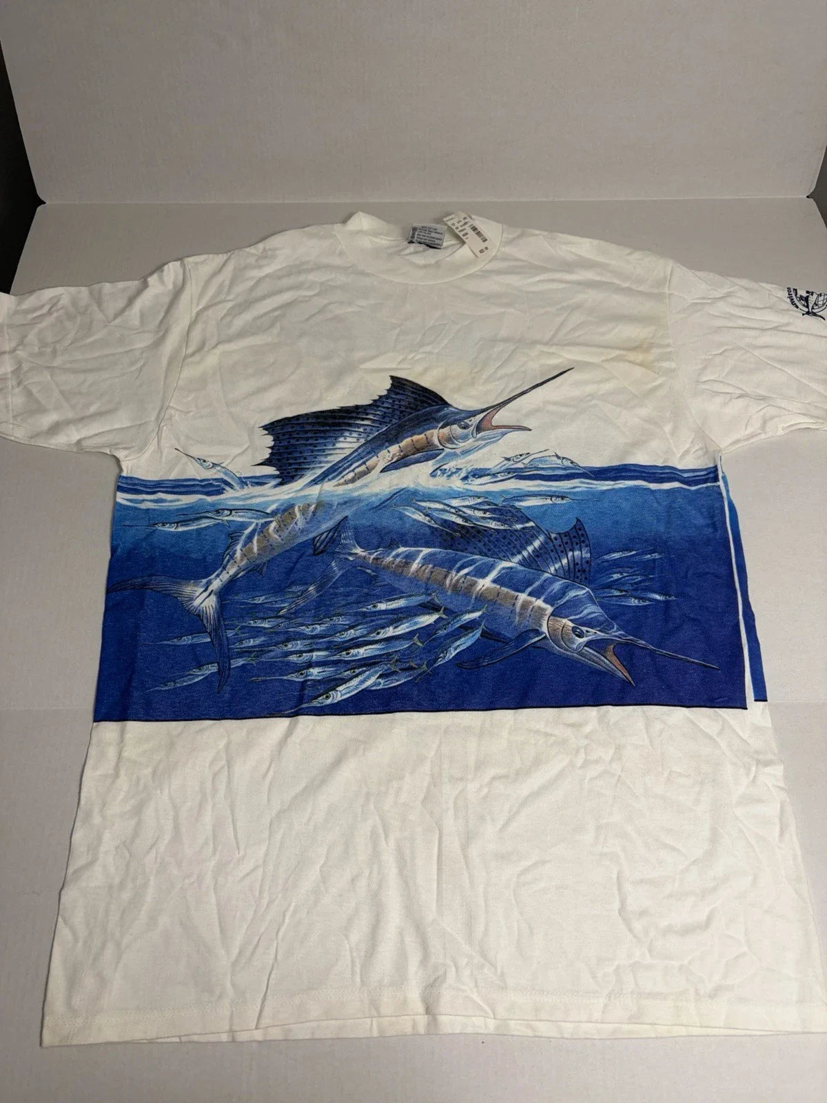 VTG Environmental Artwear Mens Large Bluewater Game SwordFish Double Sided NOS Unisex T-shirt, Sweatshirt, Hoodie, Long Sleeve Tee - T-Shirt, Sweatshirt, Hoodie