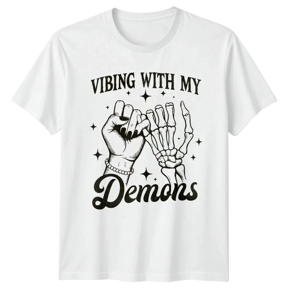 Vibing With My Demons Lifestyle Alternative Humour Mens Womens Graphic Tee Unisex T-shirt, Sweatshirt, Hoodie, Long Sleeve Tee - T-Shirt, Sweatshirt, Hoodie