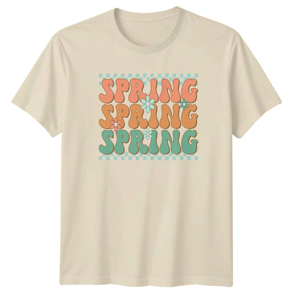 Spring Spring Spring T-Shirt Groovy Retro Aesthetic Seasons Easter Gift For Him Unisex T-shirt, Sweatshirt, Hoodie, Long Sleeve Tee - T-Shirt, Sweatshirt, Hoodie