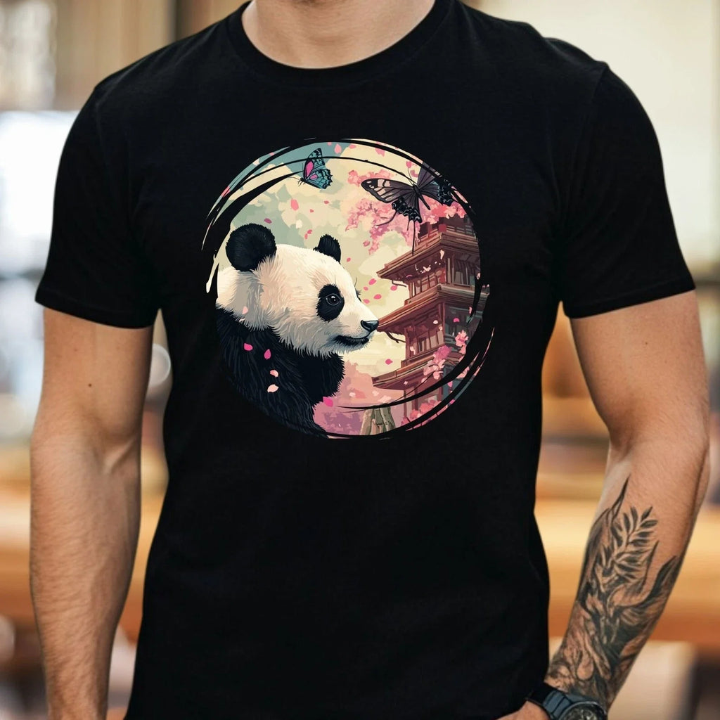 Mens Butterfly and Panda Cotton T-Shirt Size XS to 5XL Unisex T-shirt, Sweatshirt, Hoodie, Long Sleeve Tee - T-Shirt, Sweatshirt, Hoodie